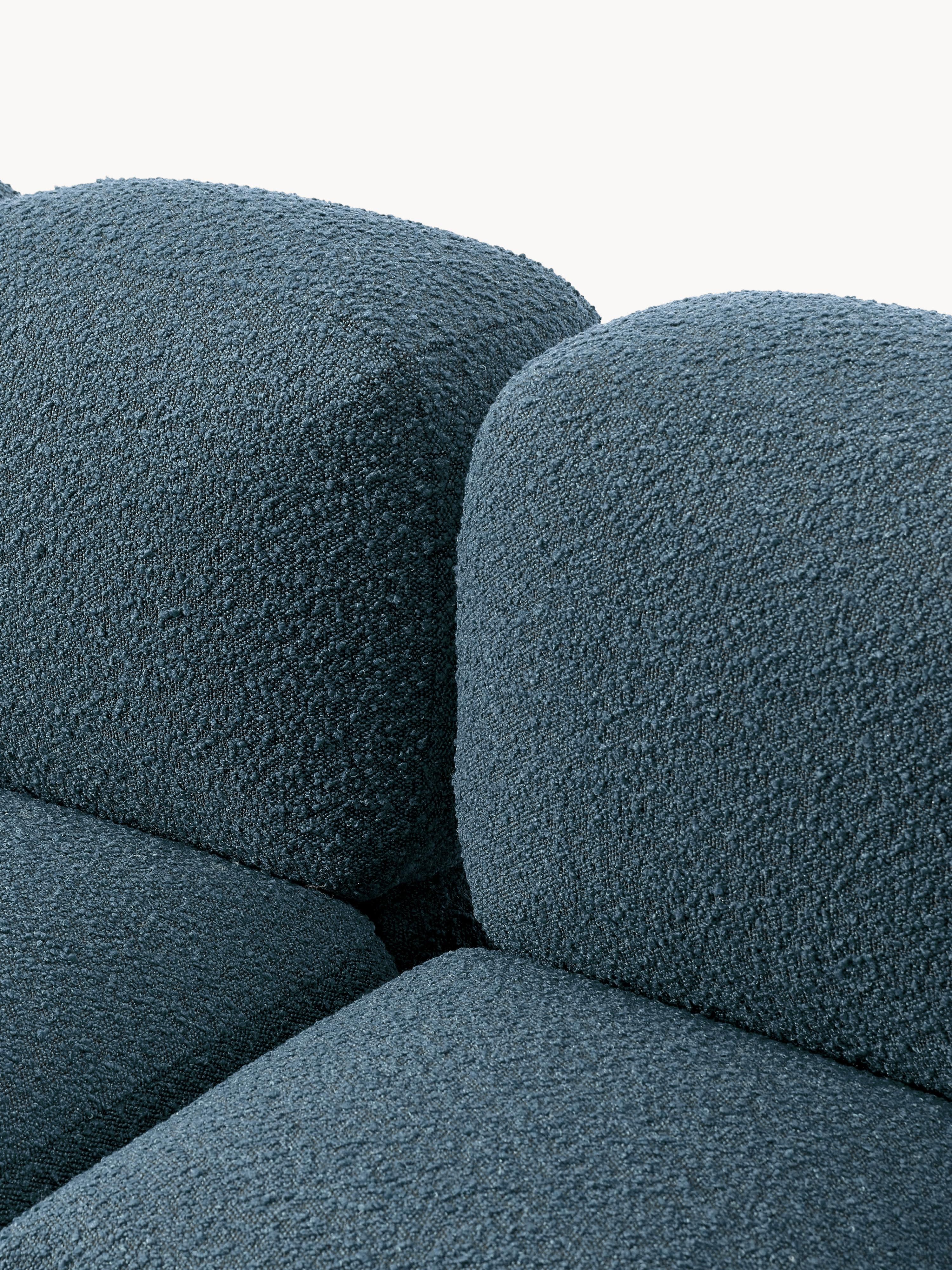 Modulaire bank Tayla (3-zits) van bouclé met poef (links/rechts)