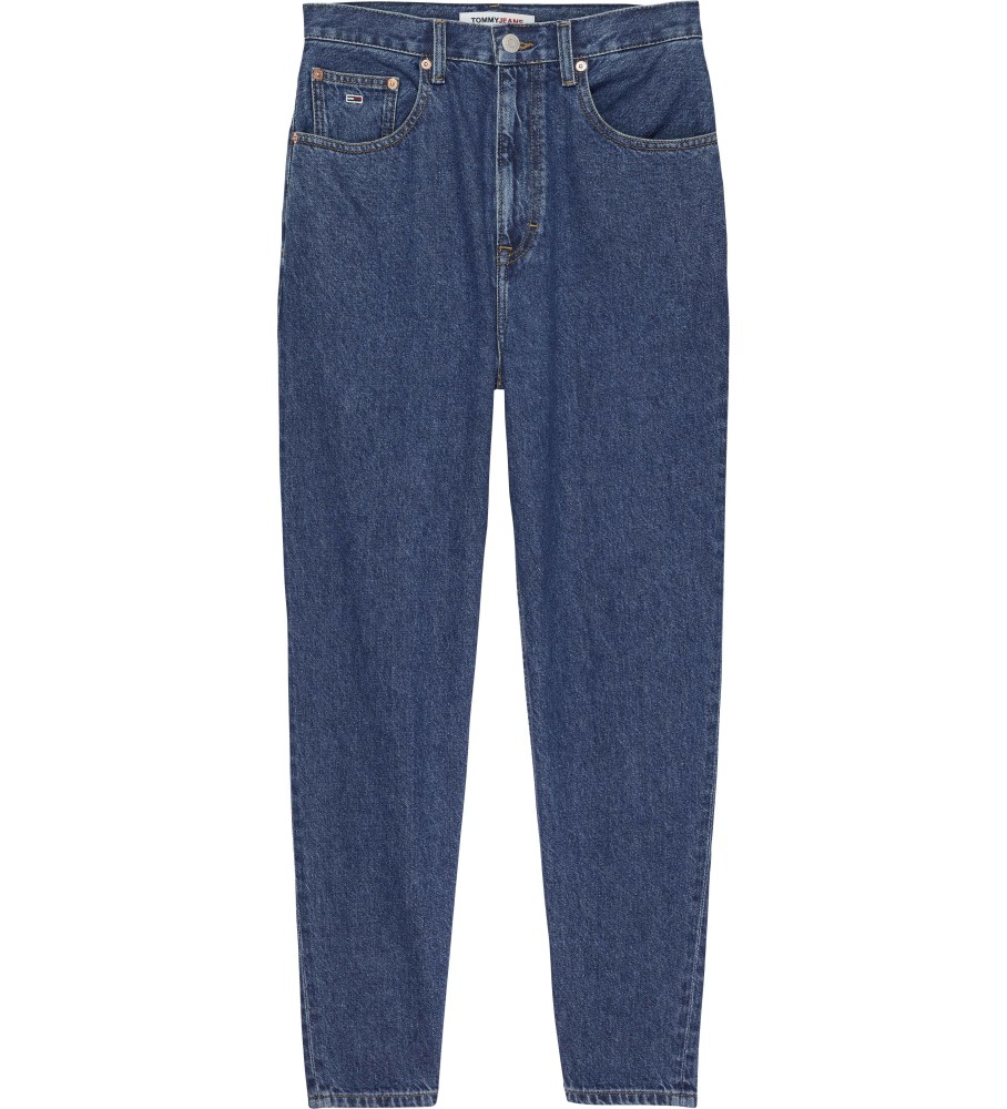Calça jeans Tommy Jeans Mom de cintura alta e corte afunilado azul