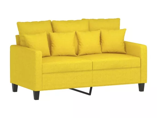 Ensemble de canapés 3 pièces avec coussins Jaune clair Tissu