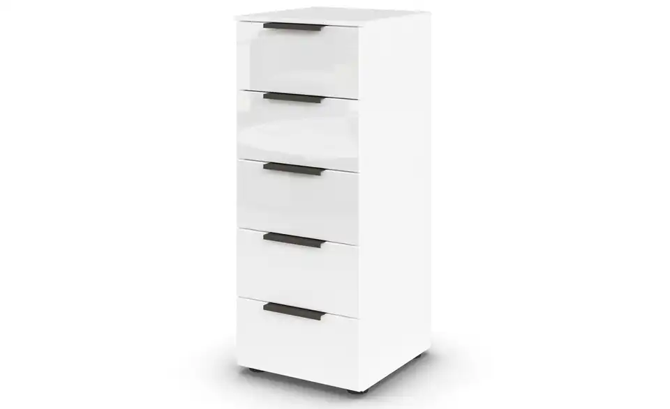 Kommode Weiß Weiß Front: Glas, Oberboden: Dekor 40 cm Graphit