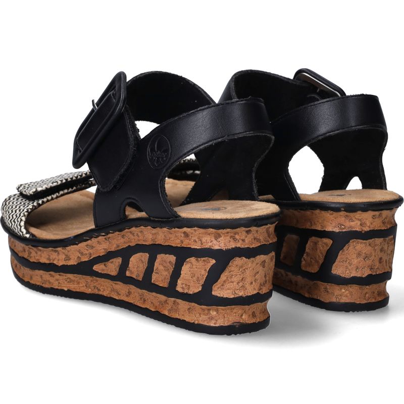 Rieker Sandalen Zwart Dames