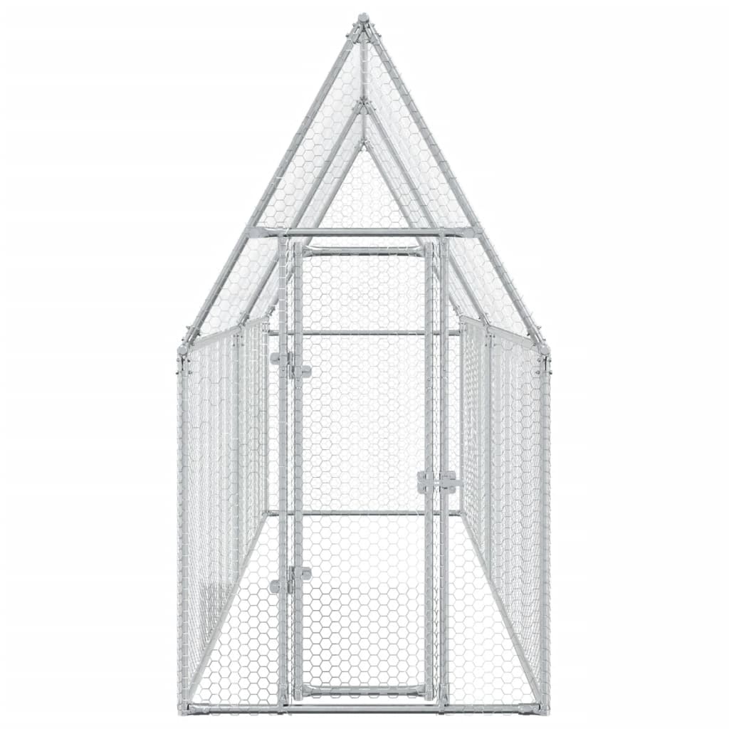 Gaiola para galinhas vidaXL, aço galvanizado prateado, 100x100x190 cm