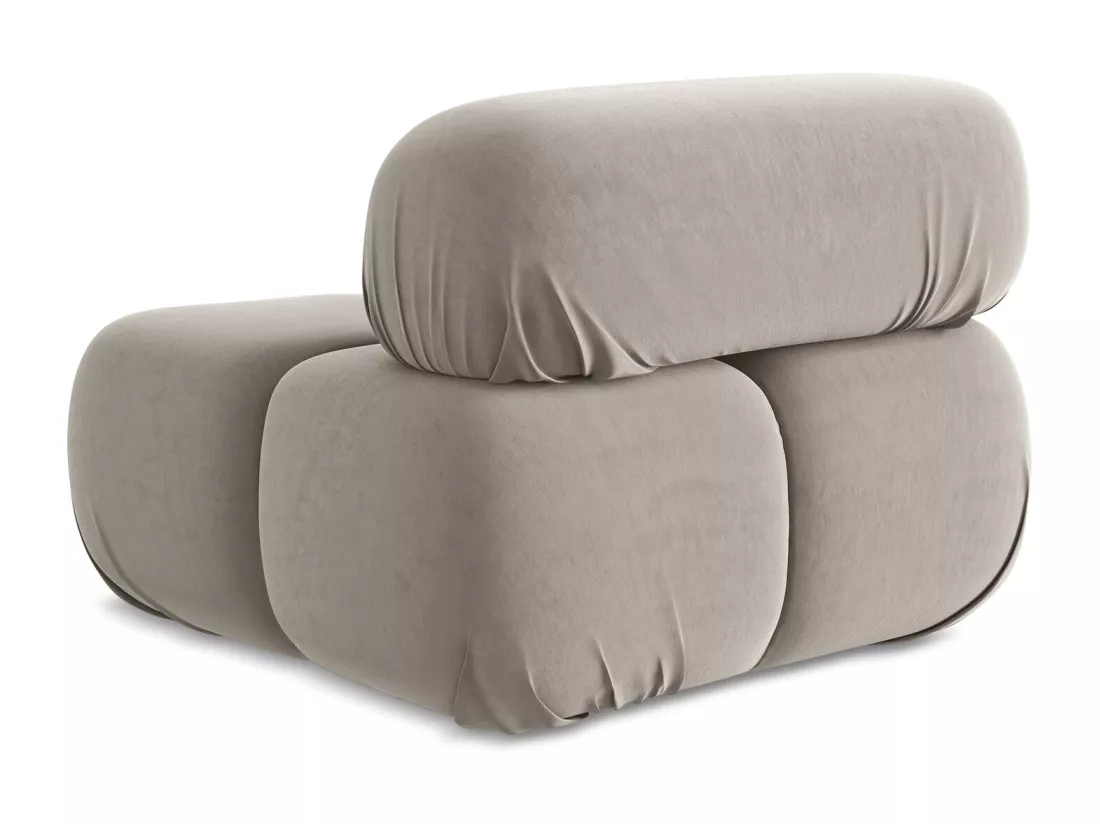 Fauteuil en Samt - taupe - LOKUA