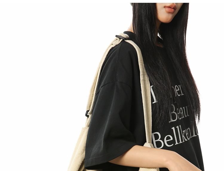 Hikuozy - Corduroy Crossbody Bag