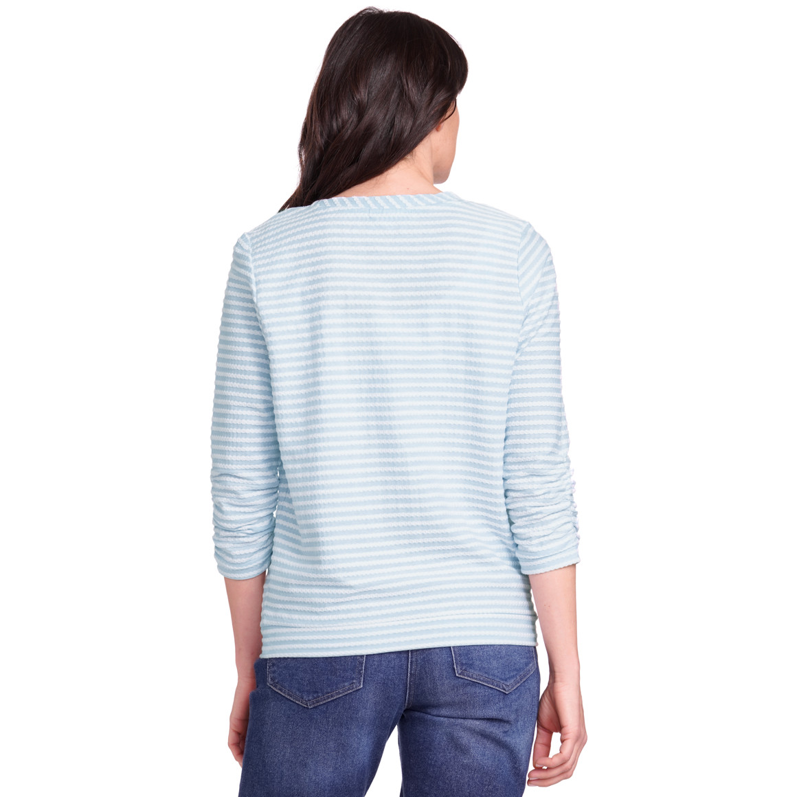 Gina Benotti Damen Shirt mit Bio-Baumwolle hellblau / weiss