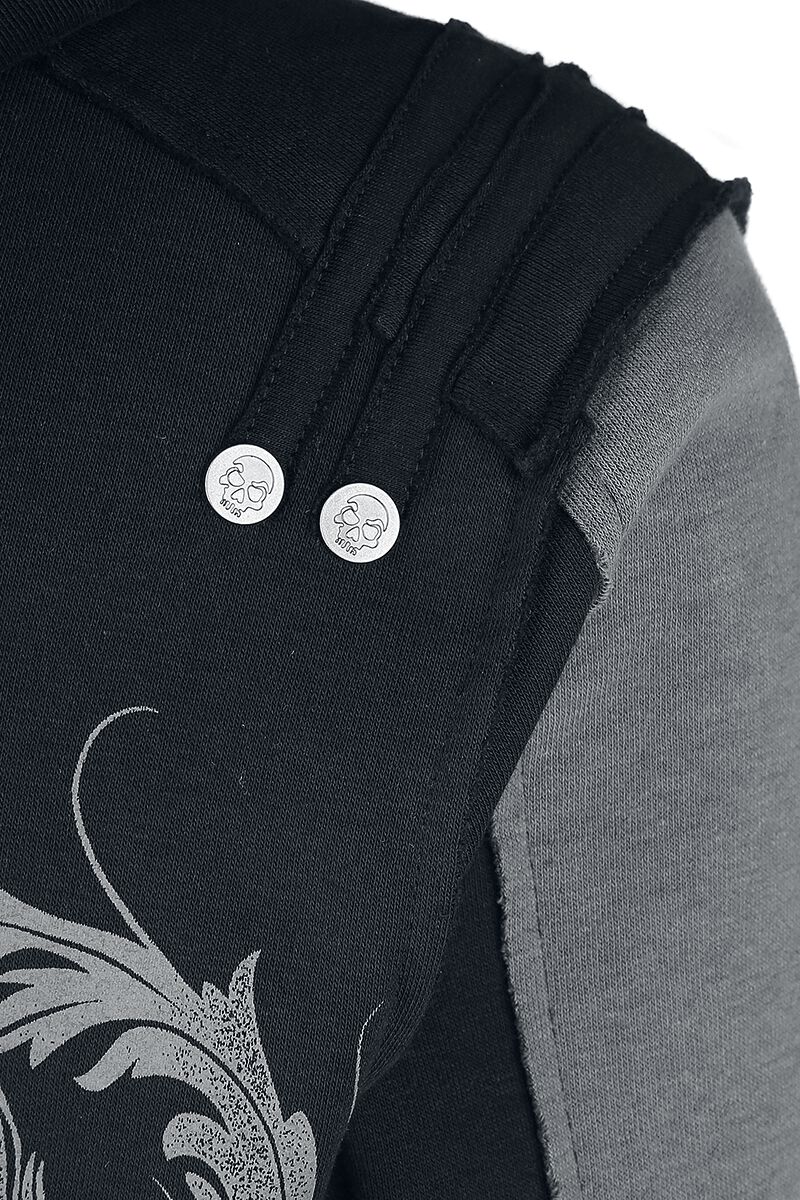 Veste À Capuche Noire Imprimé Rock Rebel & Crânes | Rock Rebel by EMP Sweat-shirt zippé à capuche
