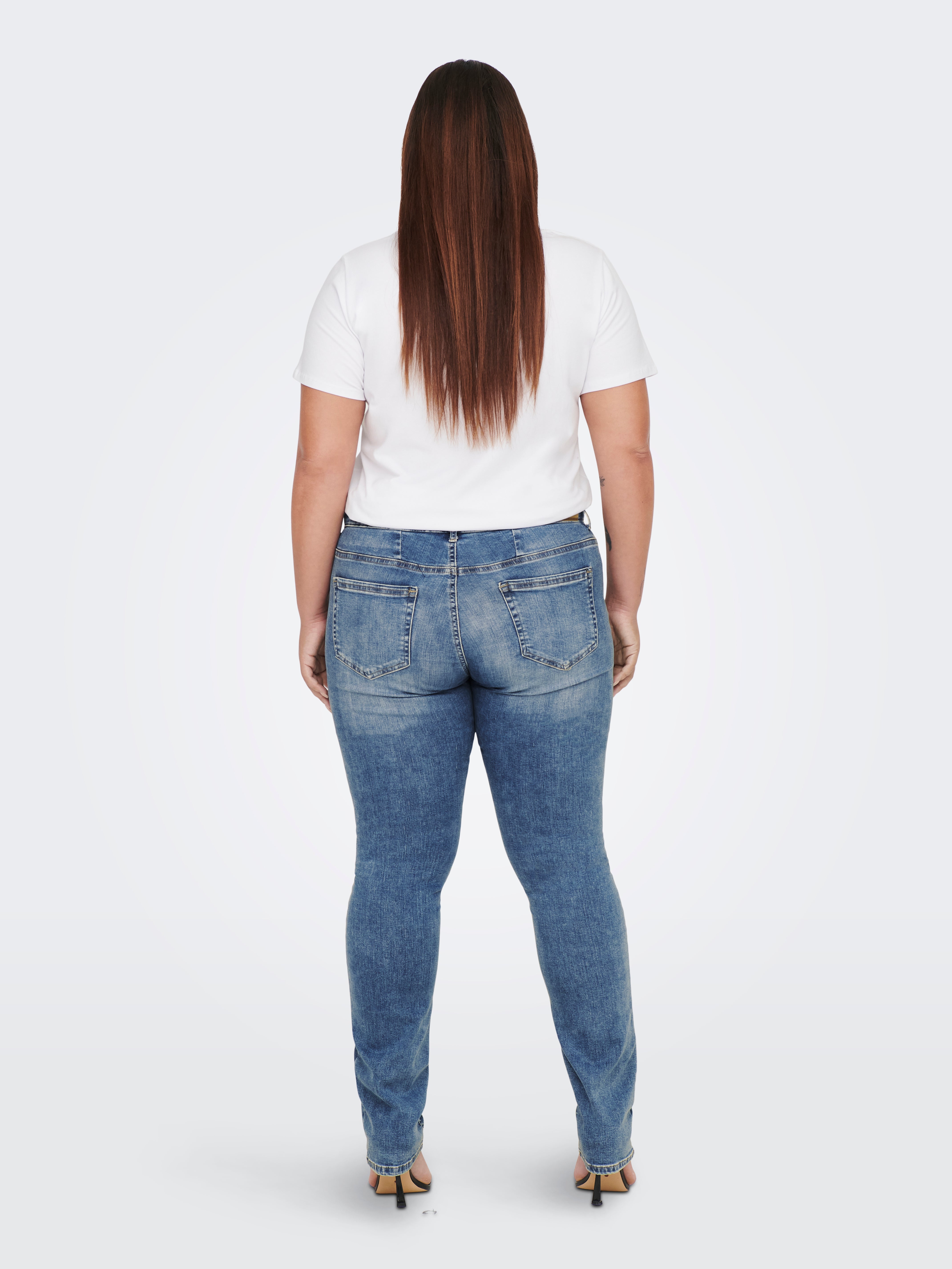CARWILLY Mittlere Taille Skinny Fit Jeans Medium Blue Denim