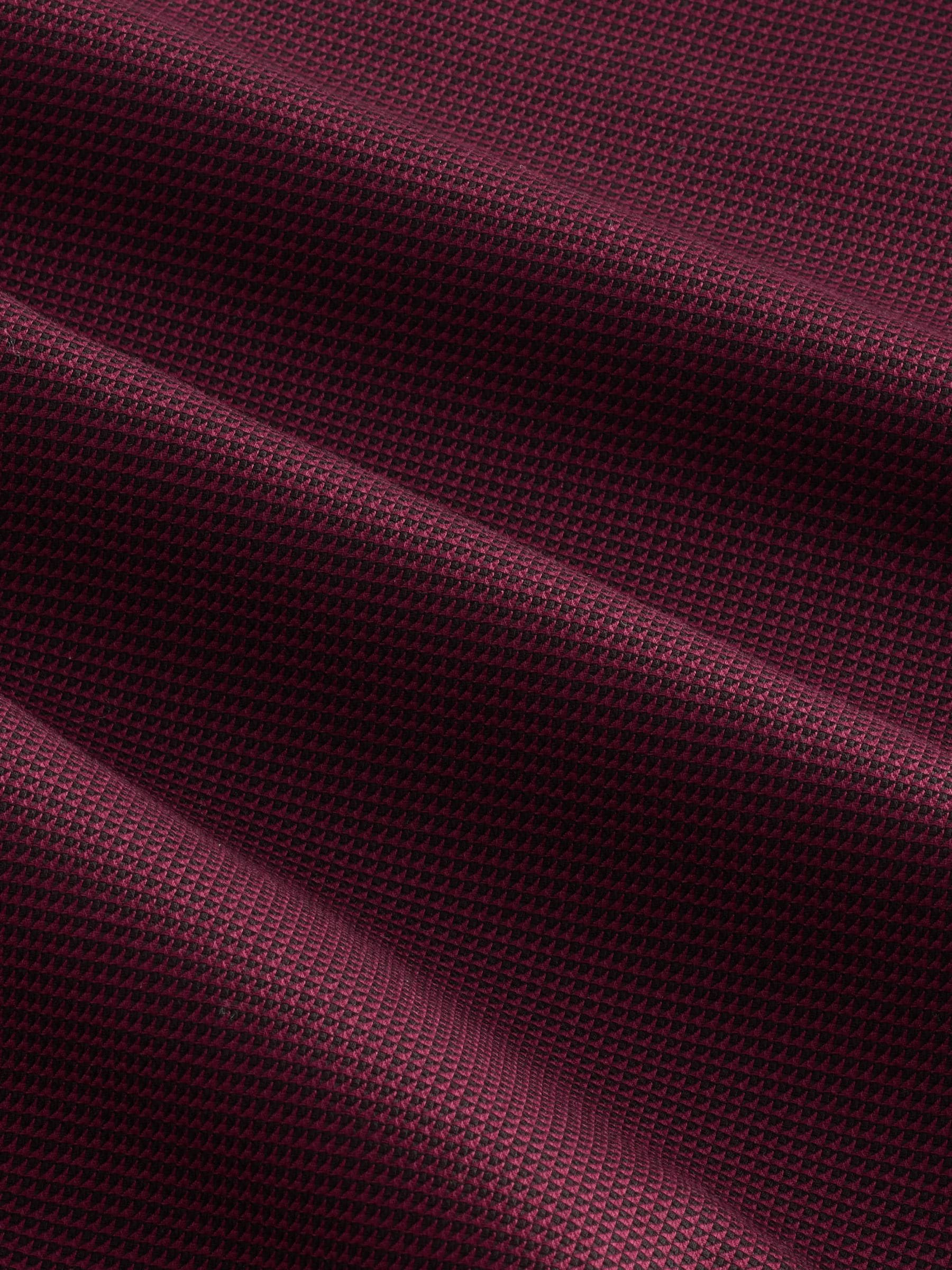 Bordeauxrood - Slim Fit - Signature 100% katoenen overhemd met textuur