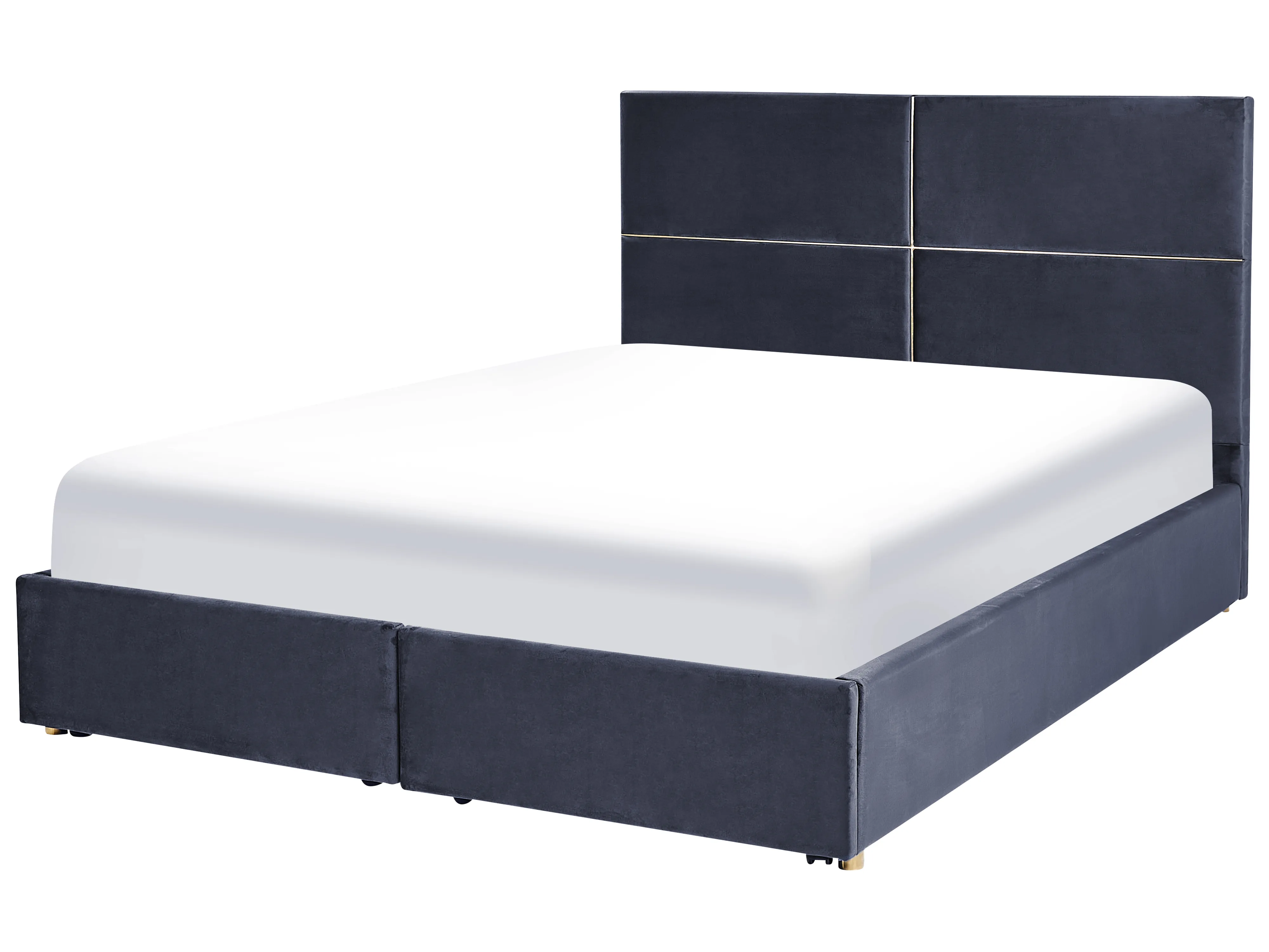 Bed met opbergruimte Fluweel VERNOYES 180 x 200 cm Zwart