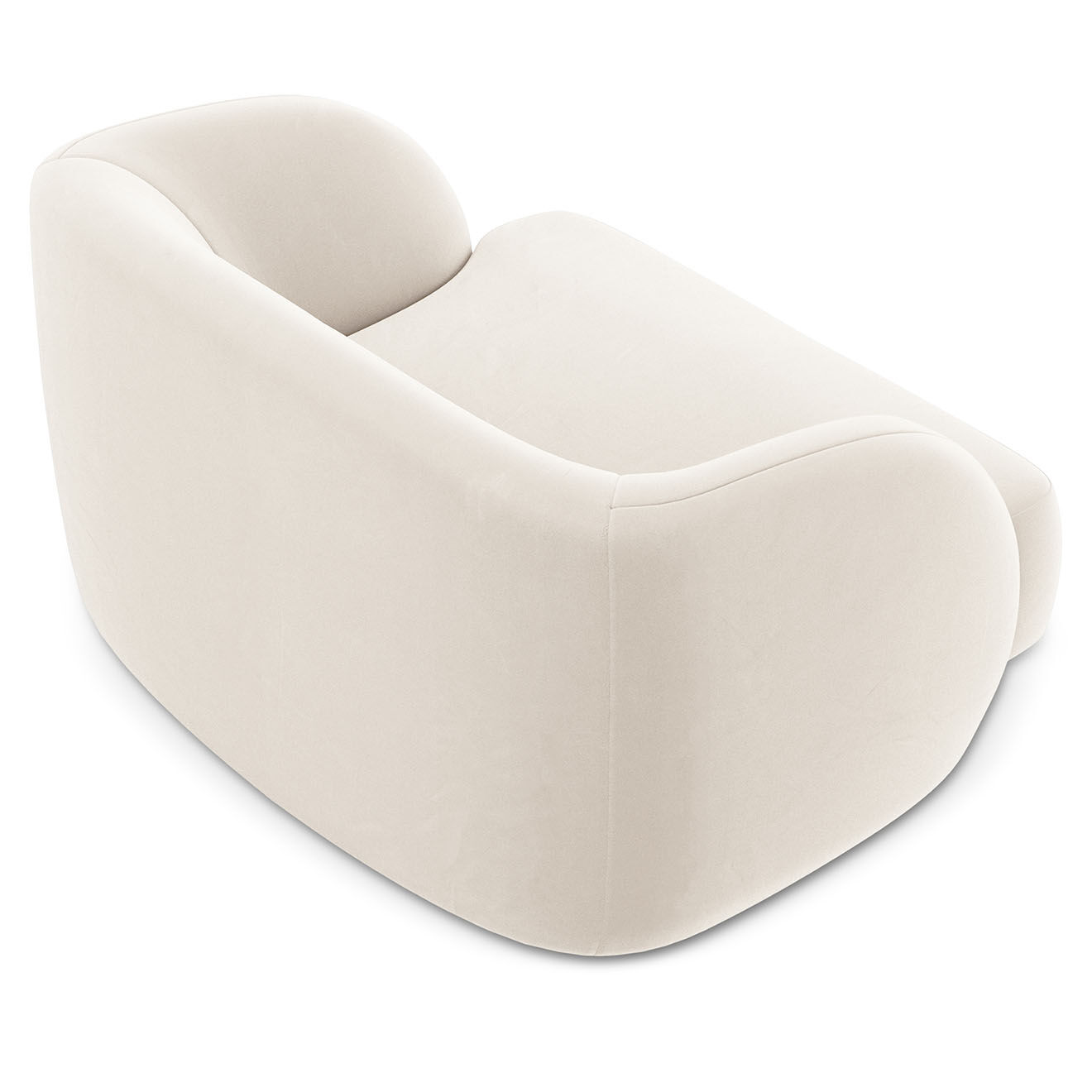 Micadoni Limited Edition Fauteuil en Velours Miley beige clair - 109x85x74 cm