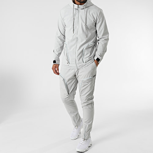 Ensemble Veste Zippée Capuche Et Pantalon Jogging LL602 Gris