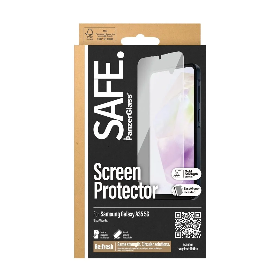 SAFE by PanzerGlass -Skærmbeskyttelse - Samsung Galaxy A35 5G - Ultra-Wide Fit
