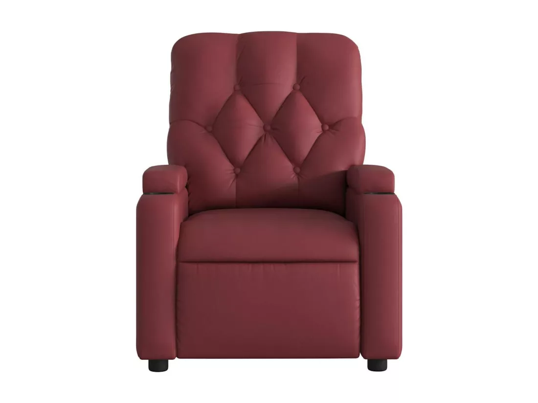 Fauteuil massant inclinable électrique rouge bordeaux