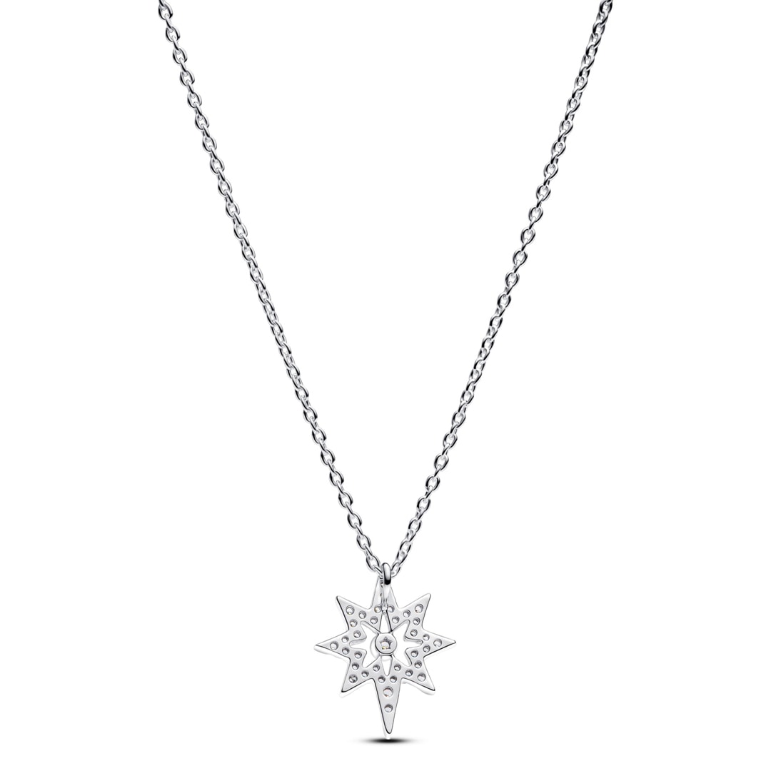 Pandora Moments Pavé-Polarstern Nordstern Halsketten Anhänger 925 Silber