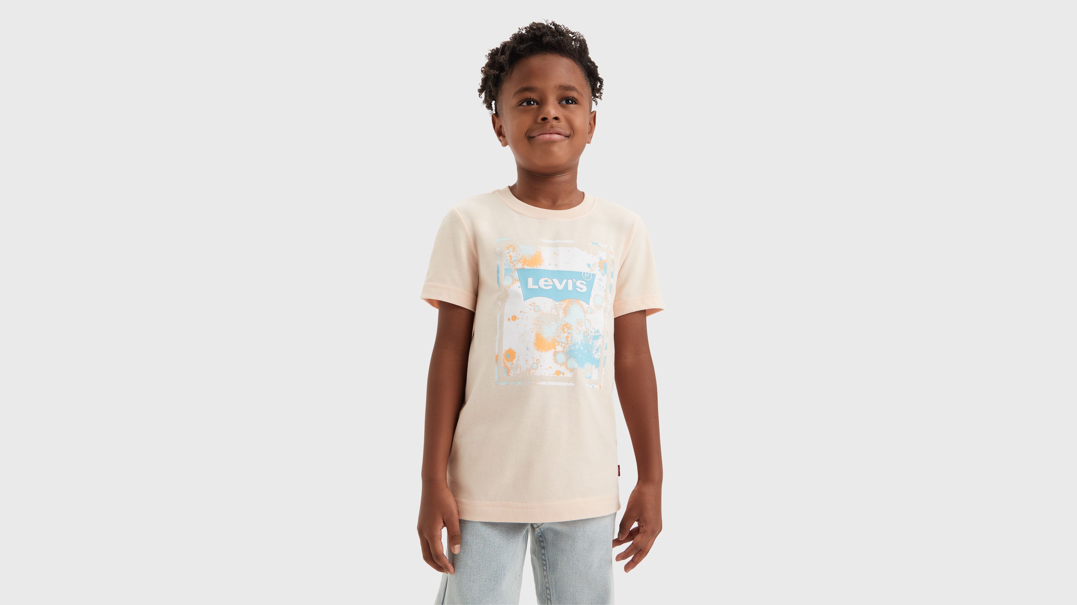 Enfant t-shirt Splatter Box - Pale Peach - Orange