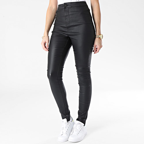 Pantalon Simili Cuir Skinny Femme Ella Noir