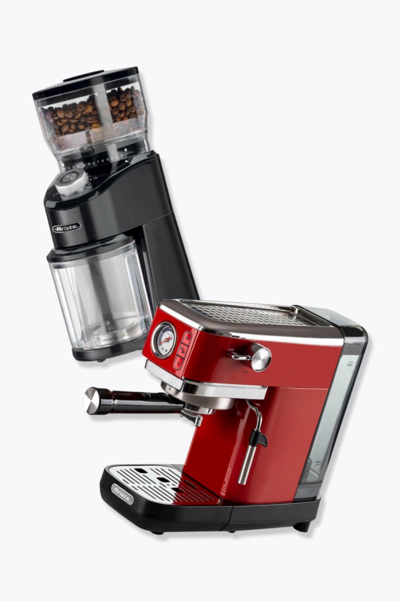 Ariete Moderna Slim, Rot + Ariete Coffee Grinder 3023, schwarz
