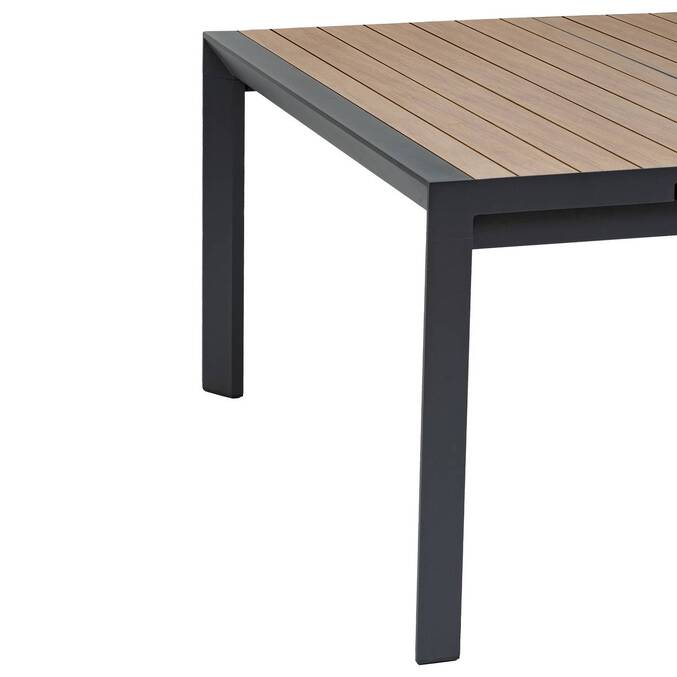 Table de jardin carré EVASION Effet bois Honey / Graphite