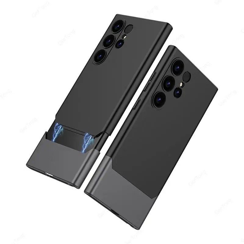Samsung Galaxy S24 Ultra Hardcase Schutz Hülle mit Magnetverschluss - Schwarz / Grau