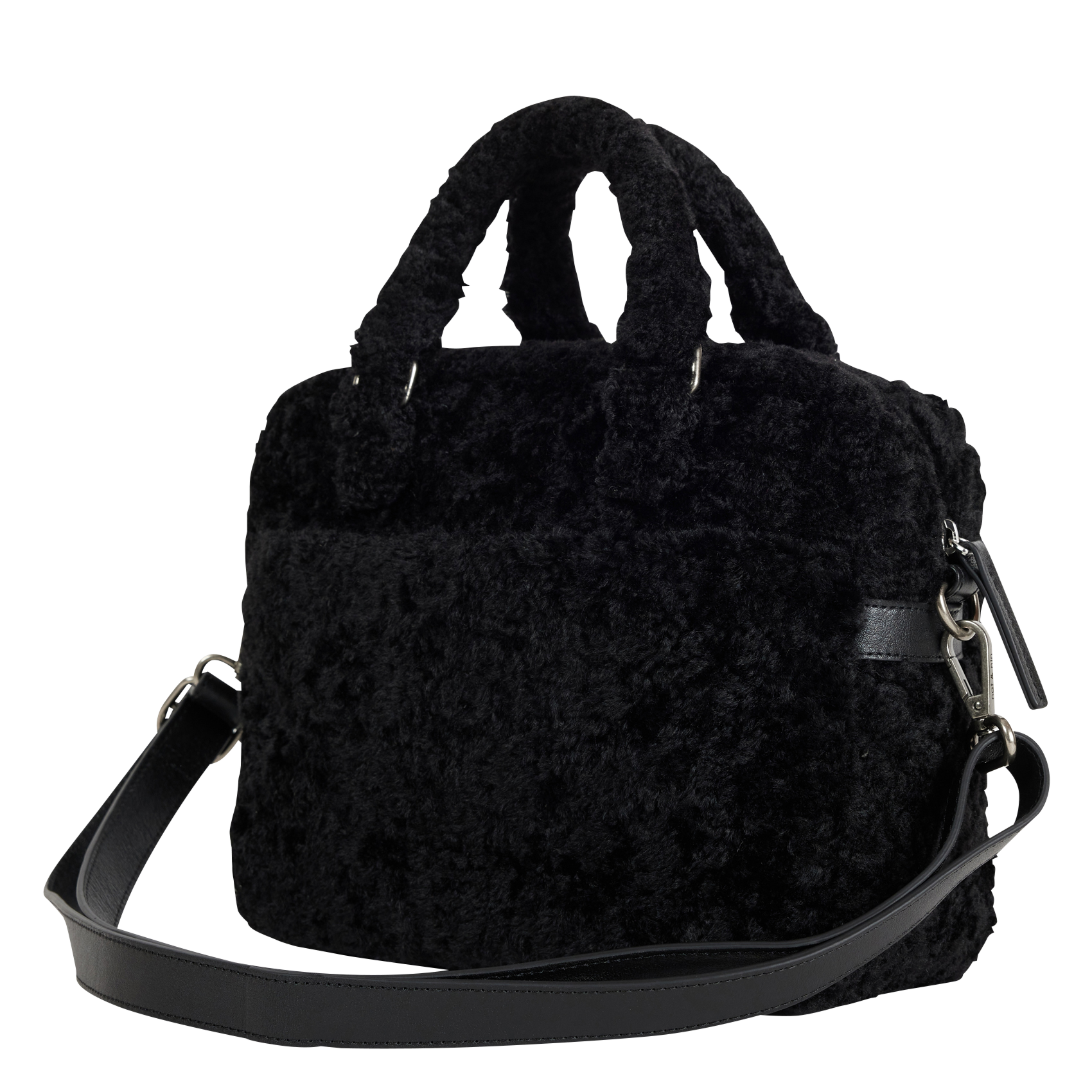 MINI MACY TEDDY - Sac bandoulière multipoches teddy | Noir