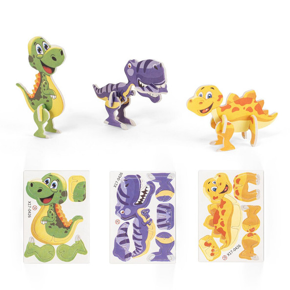 hi!dea 98152 - Puzzle 3D en papier et EVA en forme de dinosaure