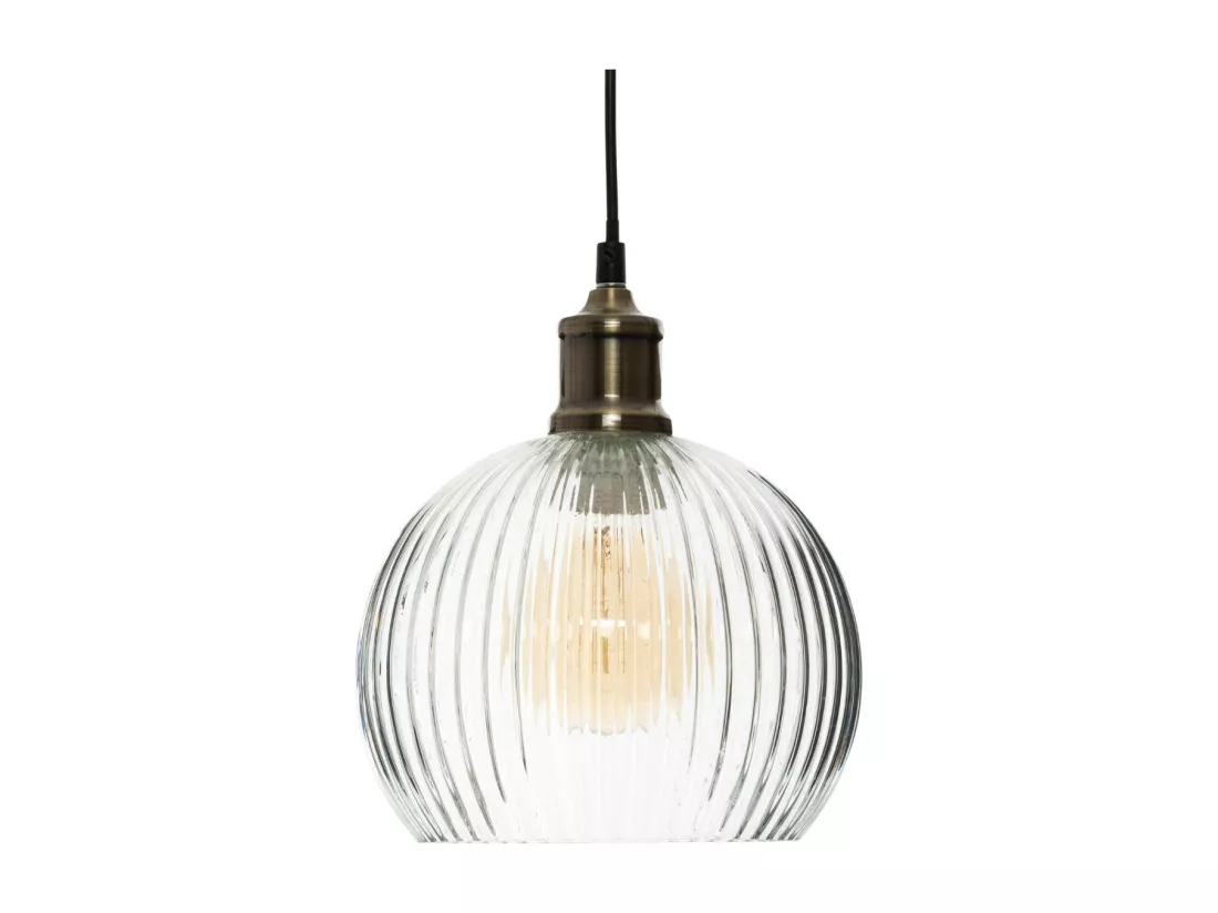 Luminaire Suspension en Verre texturé D 20 cm