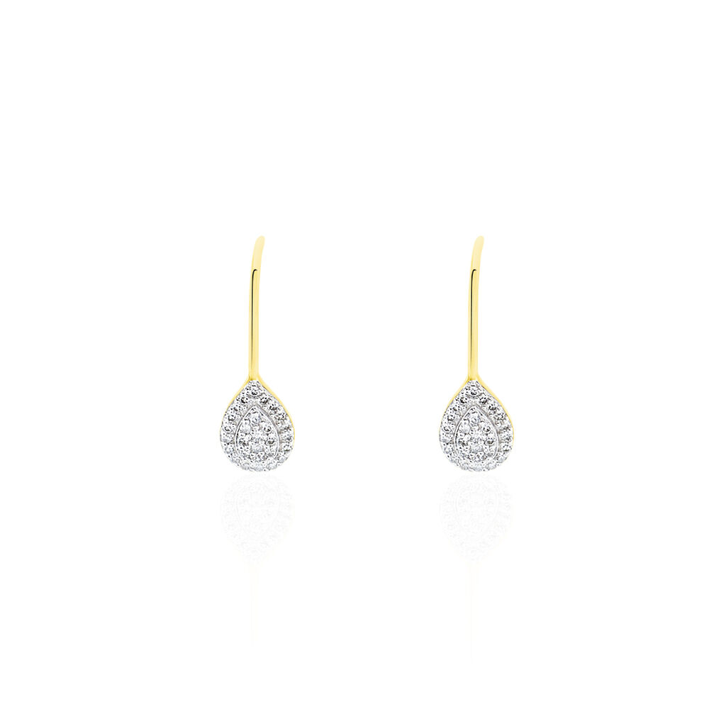 Boucles D'oreilles Pendantes Ursanne Or Jaune Diamants