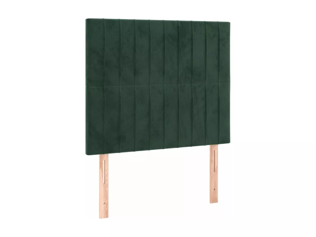 Sommier tapissier matelas et LED Vert foncé 120x200 cm Velours