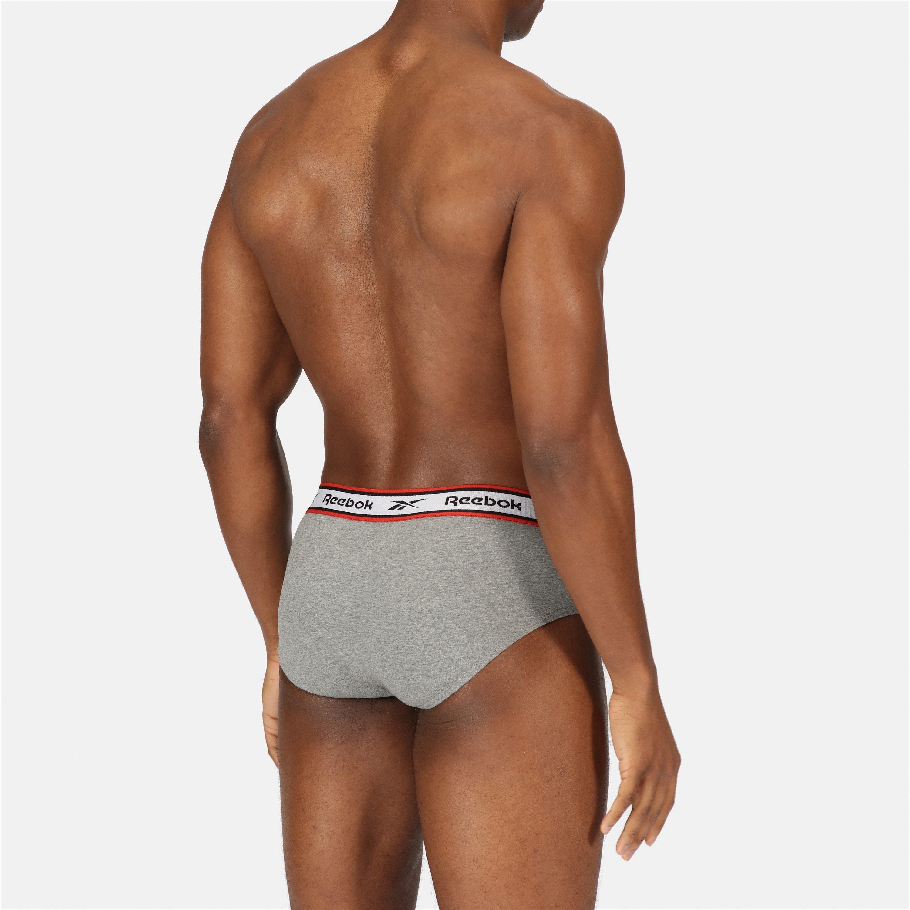 Reebok 3 Pack Cotton Elastane Briefs Mens