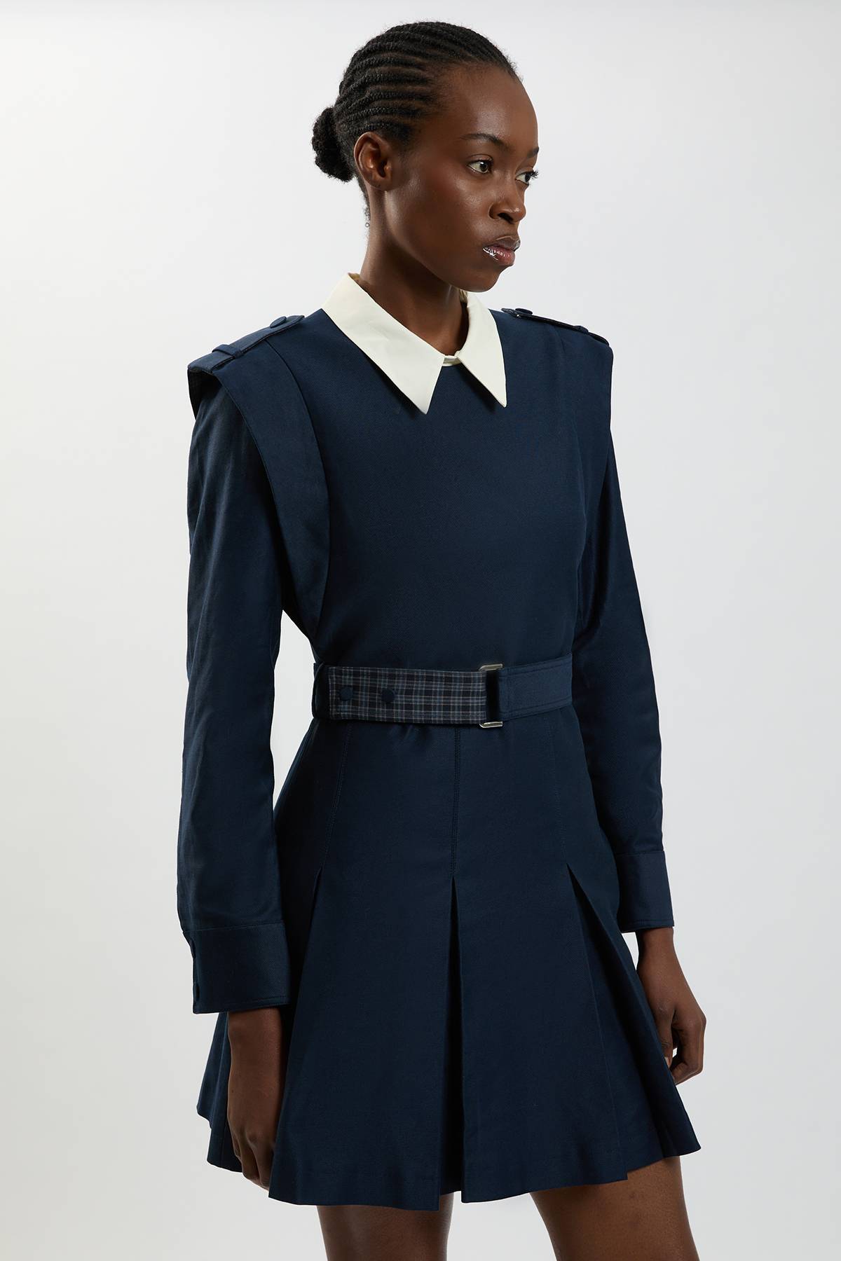 KarenMillen Robe Mini Safari Ceinturée En Sergé Stretch