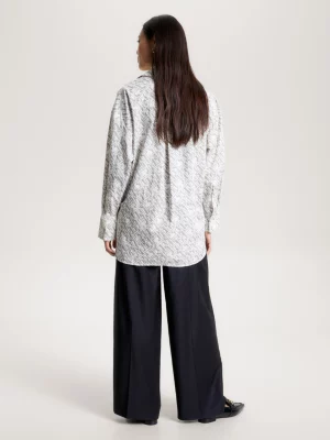 Camisa TH Monogram Oversized Fit