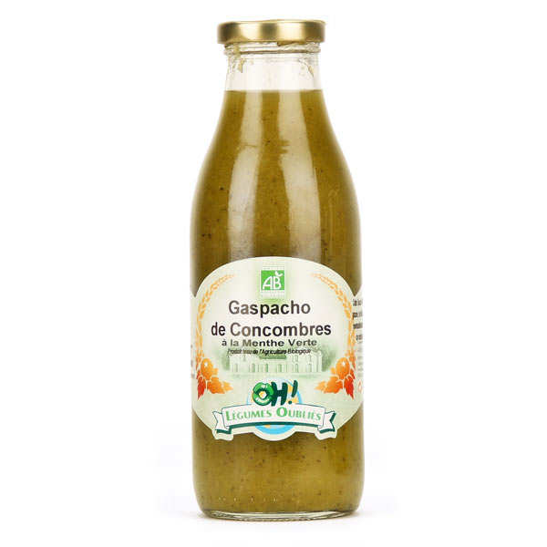 Gaspacho de concombres à la menthe verte bio