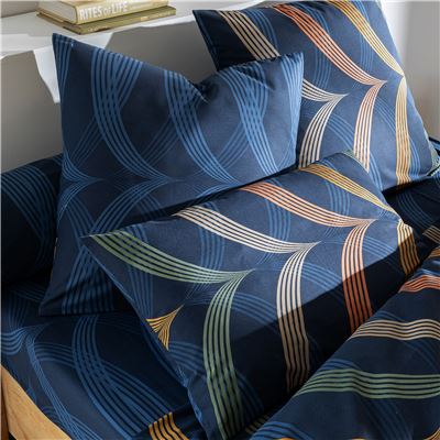 Linge de lit motif ondes graphiques