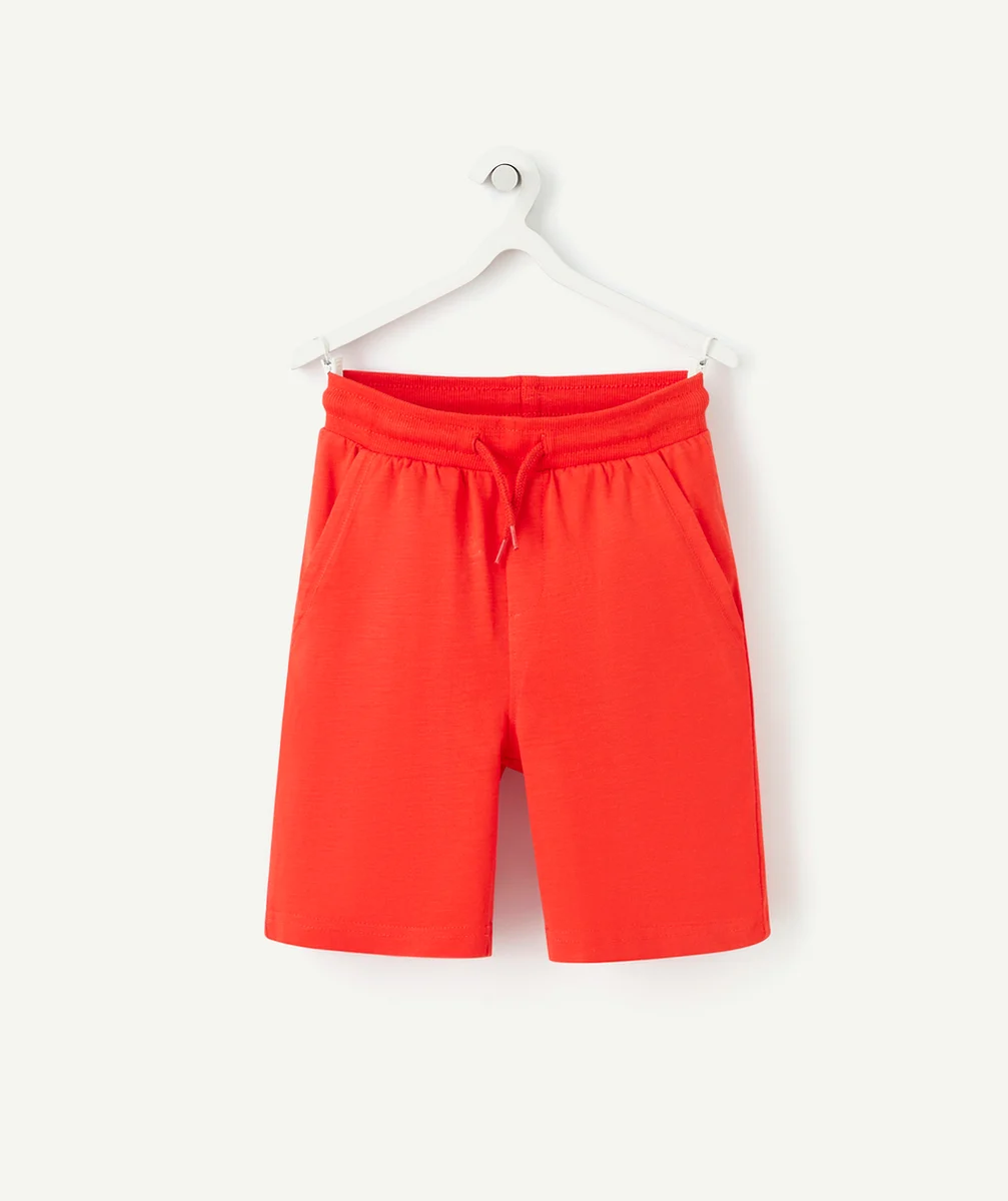 BERMUDA EN COTON ROUGE GARÇON