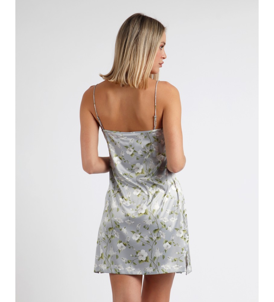 Camisola Admas com alças e pérolas, cinza
