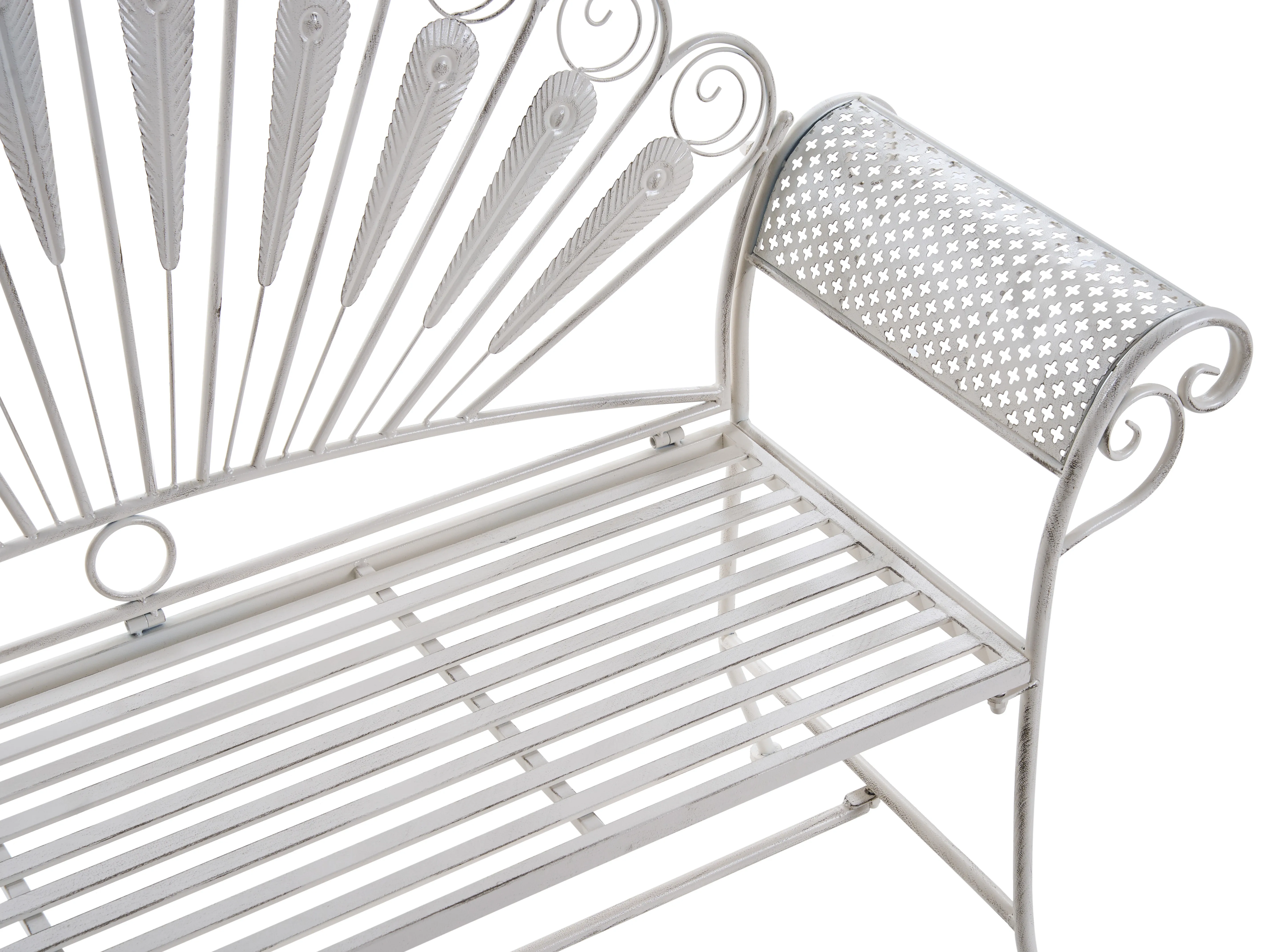 Tuinbank PAVIA 146 cm Metaal Gebroken wit