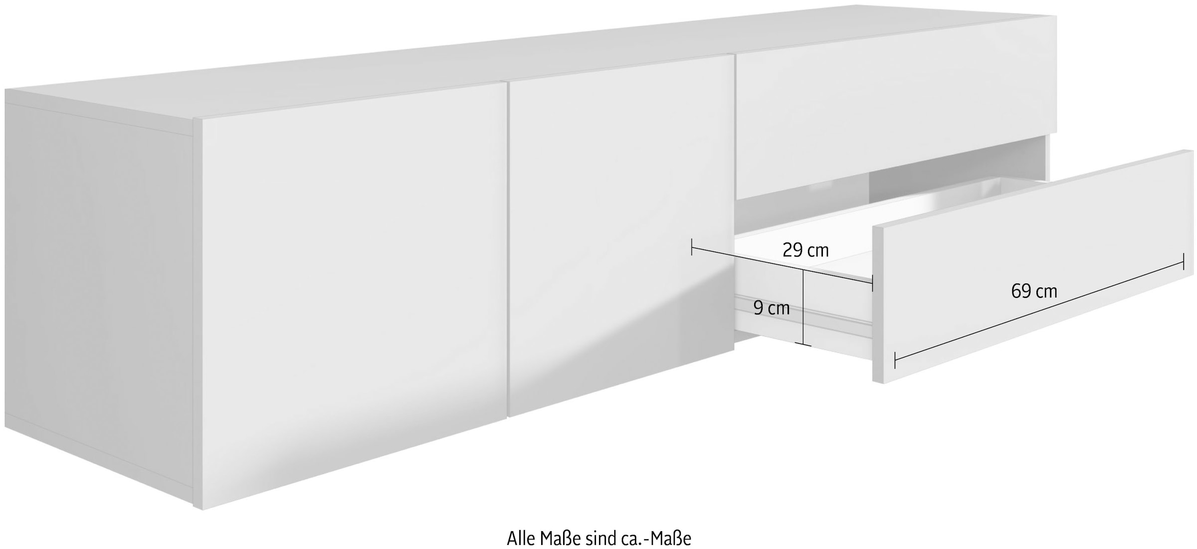 borchardt Möbel Lowboard »Sophia« Breite 152 cm, hängend und stehend montierbar
