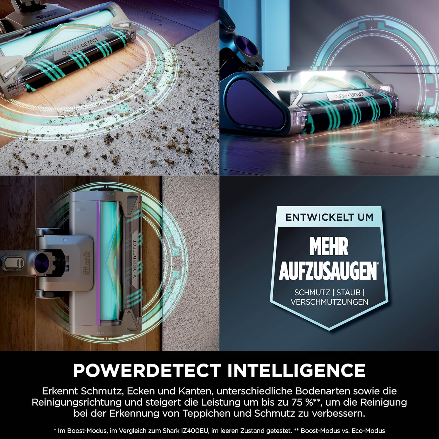 Shark PowerDetect Clean & Empty Akku-Staubsauger für Haustierbesitzer, DuoClean Detect, Reverse Clean, Anti Hair Wrap Plus, Anti Odour, Haustier-, Fugen- & Multi-Oberflächen-Aufsatz, Grau IP3251AMZEUT