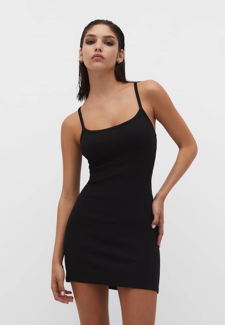 Vestido nadador com alças finas