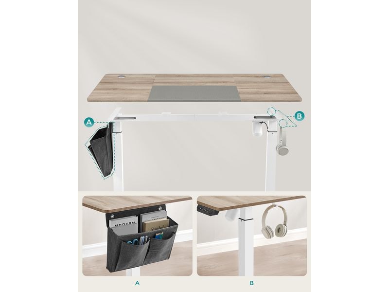 Songmics Stehtisch 140 x 60 cm, höhenverstellbar Bürotisch