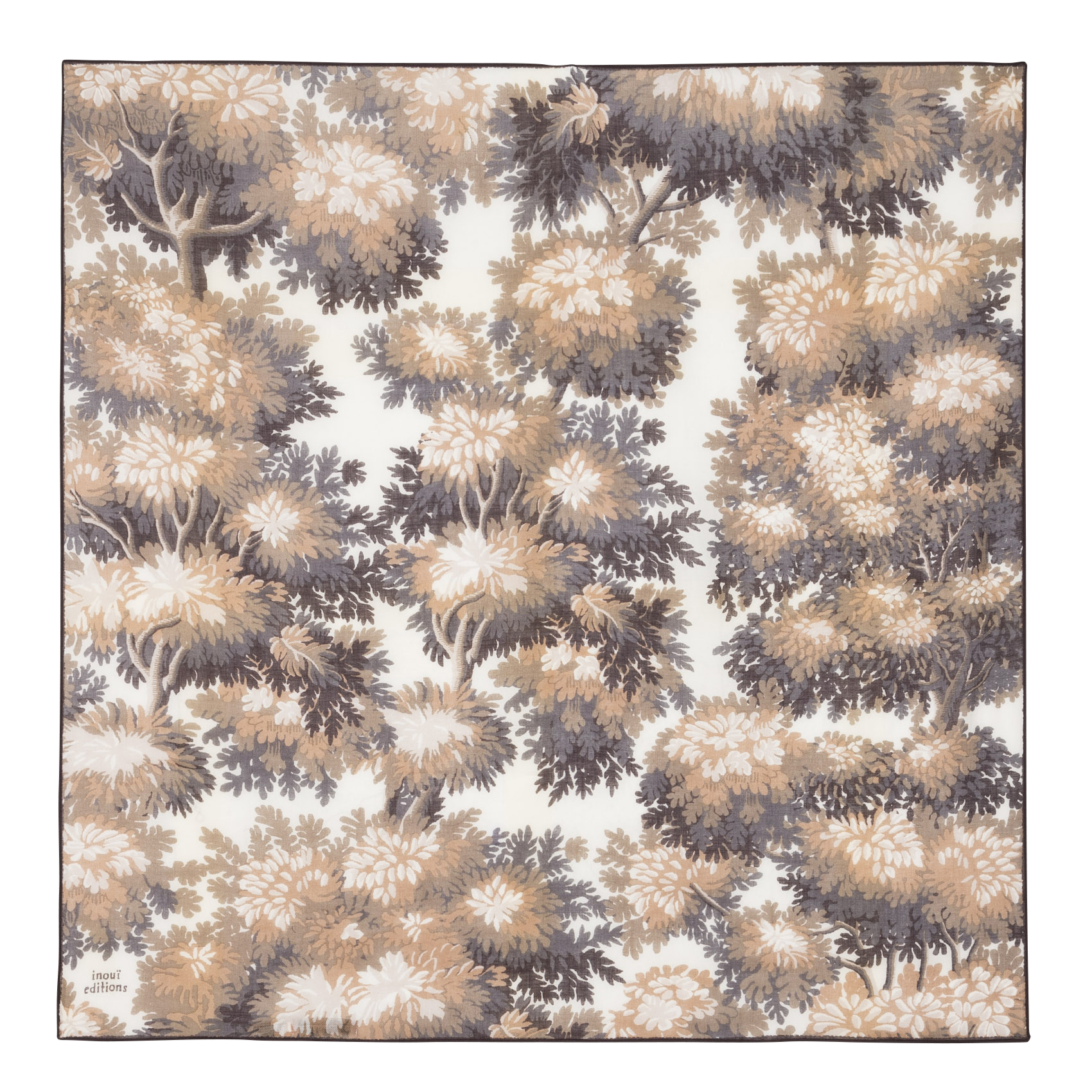 FONTAINEBLEAU - Foulard imprimé en laine | Beige