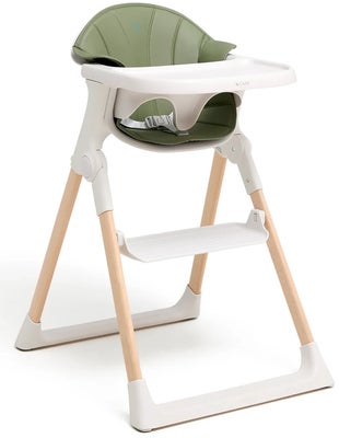 Beemoo CARE Harmony Matstol Inkl. Stolpute, White/Wood/Green
