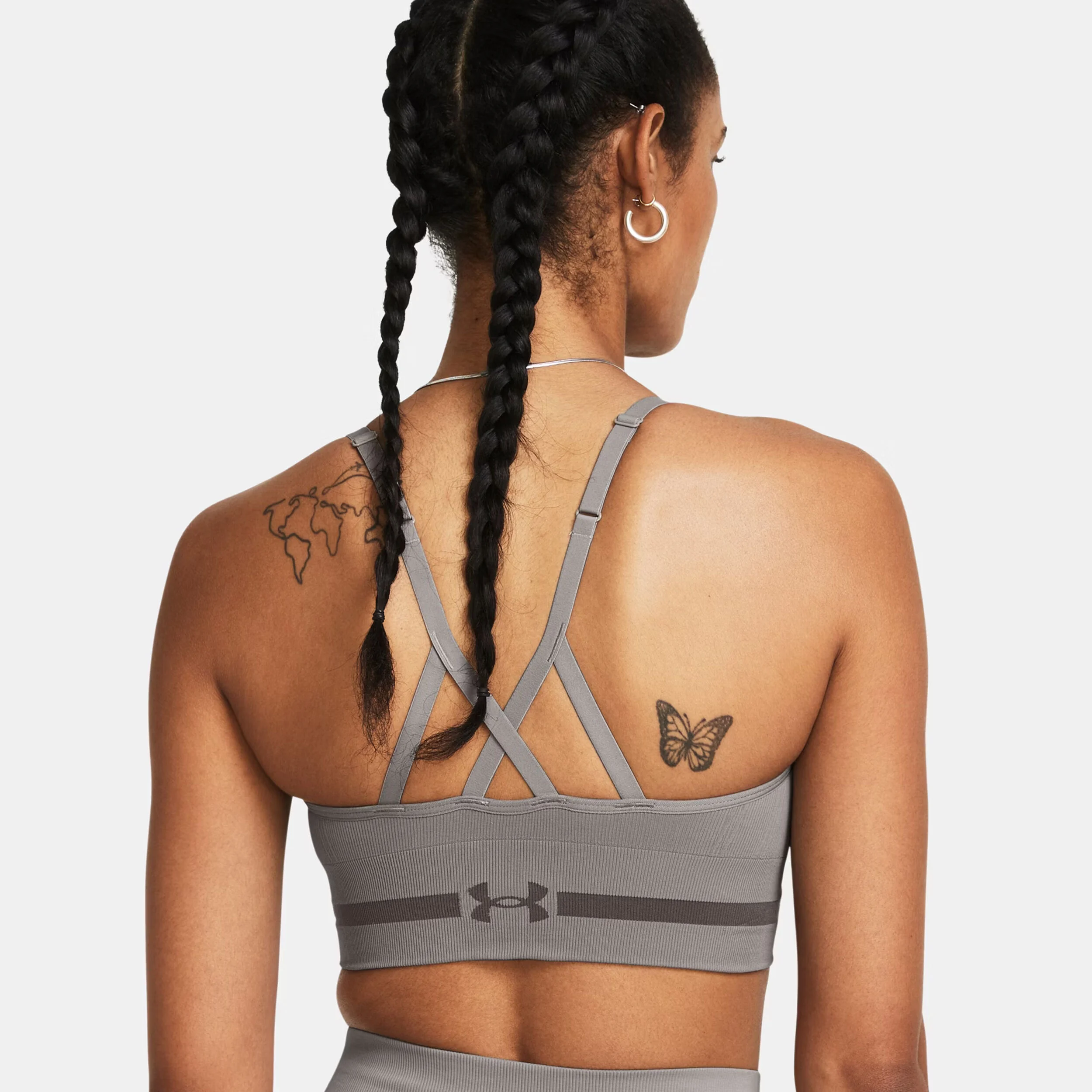 Under Armour Seamless Low Long Soutien-gorge Sport Femmes - Gris