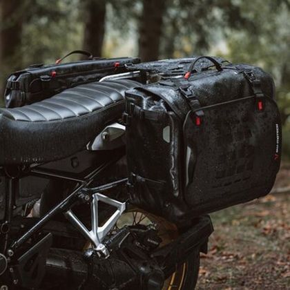 Sacoches cavalières SW-MOTECH SysBag WP L/L (27-40 litres x 2) complet avec support - Noir