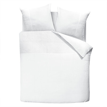 Dekbedovertrek Amalfi Waffle - Wit - 140 x 200/220