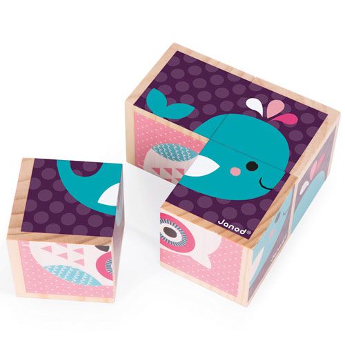 Janod blokpuzzel babydieren - 4st