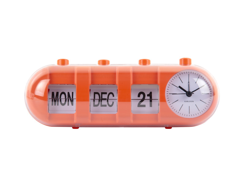 Alarm Clock Retro Tube Calendar Flip KA6045BK Black