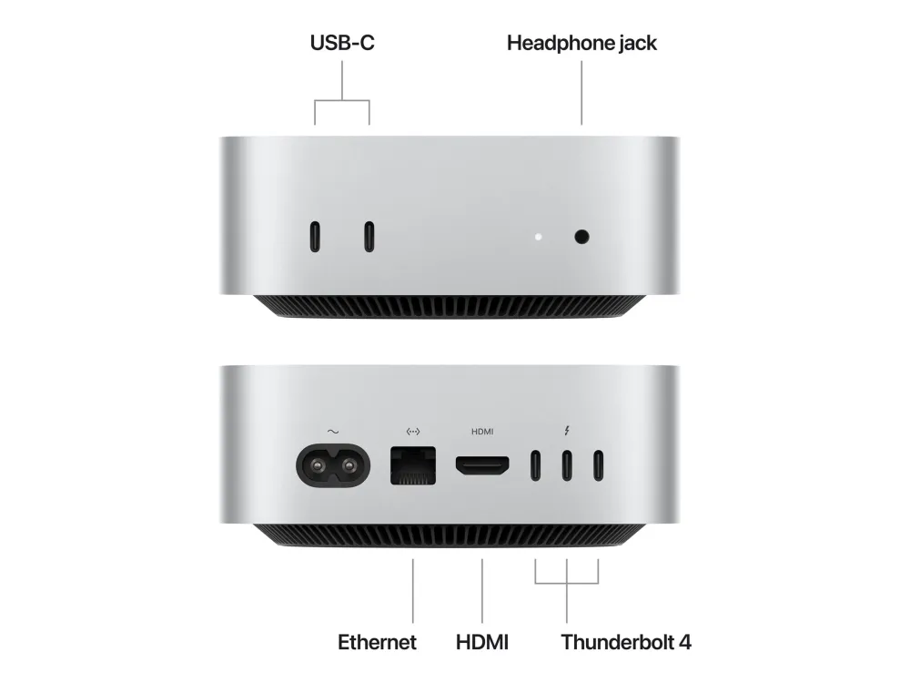 Apple Mac mini - M4 - RAM 16 GB - SSD 512 GB - Apple M4 10-core - Gigabit Ethernet, IEEE 802.11ax (Wi-Fi 6E), Bluetooth 5.3 - macOS Sequoia 15.0 - skærm: ingen - sølv