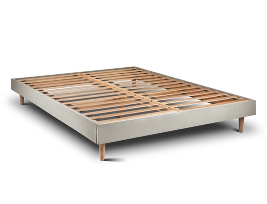 SOMMEIL DE PLOMB - Sommier 140 x 190 Sommier kit velours taupe 140x190 h29cm
