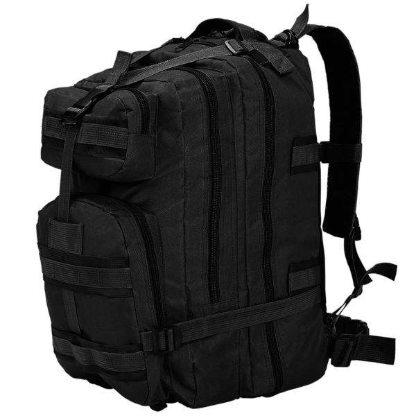 vidaXL Mochila Estilo Exército 50 L Preto - 91384